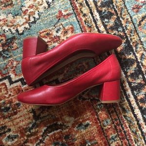 Red leather Steve Madden Mini Heels